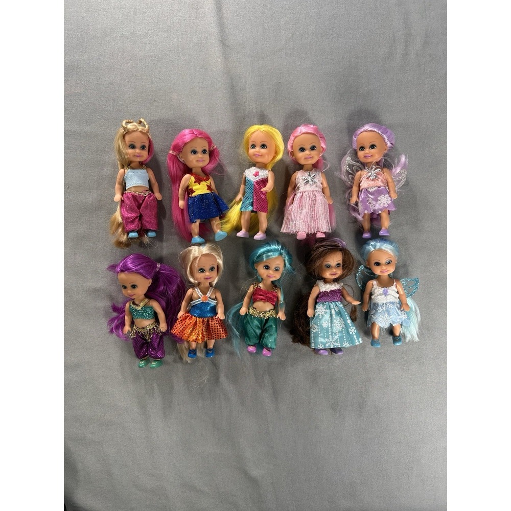 ZURU Sparkle Girlz Little Friends mini dolls 4.5 Inch Fairy Princess Lot Of 10